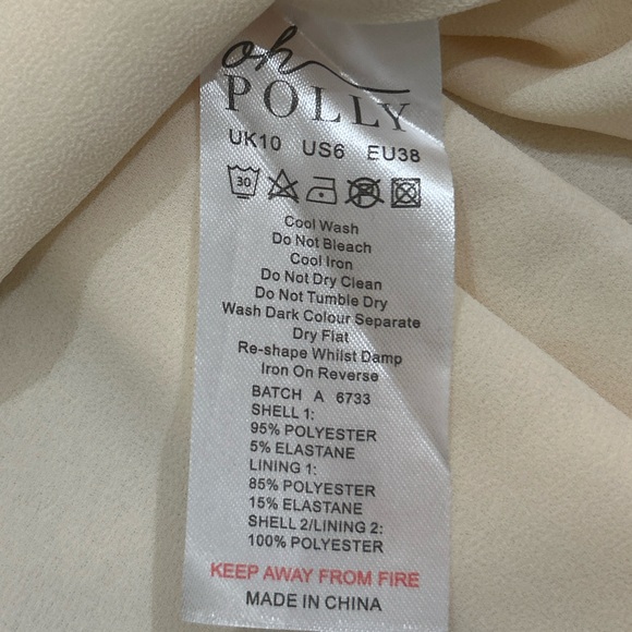 NWT Oh Polly ivory removable sleeves chiffon mini dress corset lace top size 6 - Picture 10 of 11